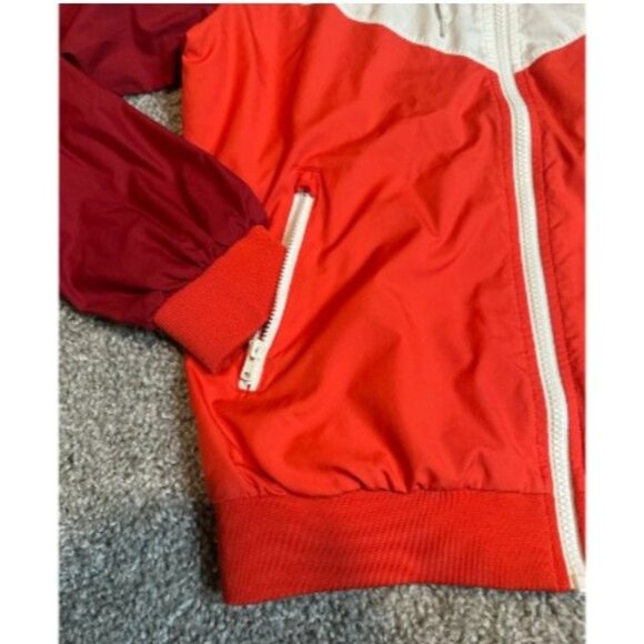Nike Windrunner Women's Size Medium Red Maroon White Hooded Track Jacket - Picture 4 of 8